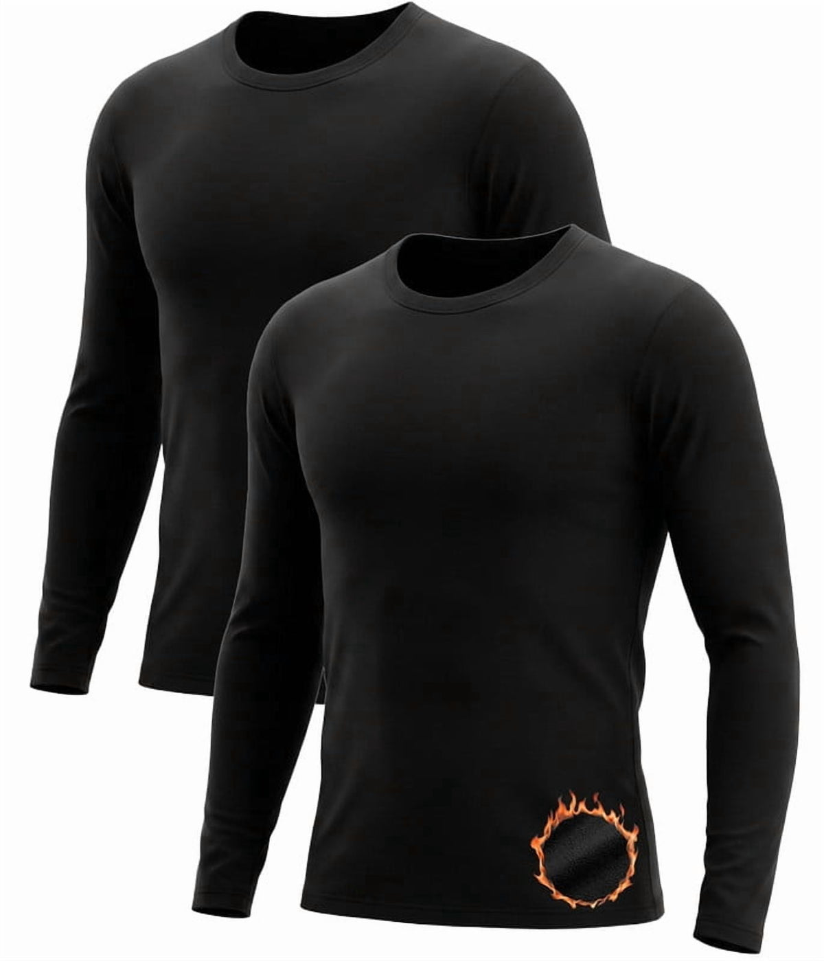 2 Pack Thermal Shirts for Men Long Sleeve Tops Undershirt Base Layer for Winter Cold Weather