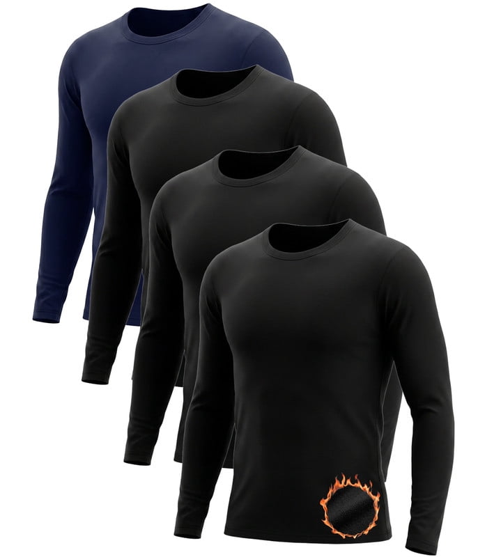 2 Pack Thermal Shirts for Men Long Sleeve Tops Undershirt Base Layer for Winter Cold Weather