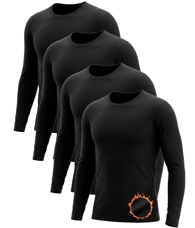 2 Pack Thermal Shirts for Men Long Sleeve Tops Undershirt Base Layer for Winter Cold Weather