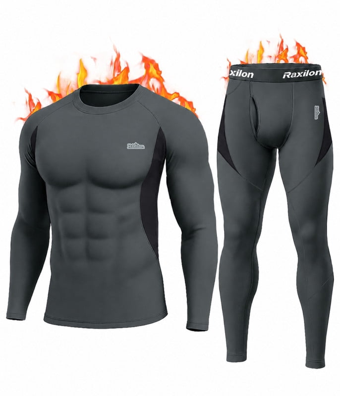 Thermal Underwear Long Johns for Men Fleece Lined Base Layer Tops and Bottoms Set Cold Weather Clothing Gear Winter Gift