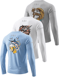 3 Pack Mens UPF 50+ Sun Protection Shirts Long Sleeve SPF Quick Dry Fishing Swim Rash Guard Athletic Workout Tops