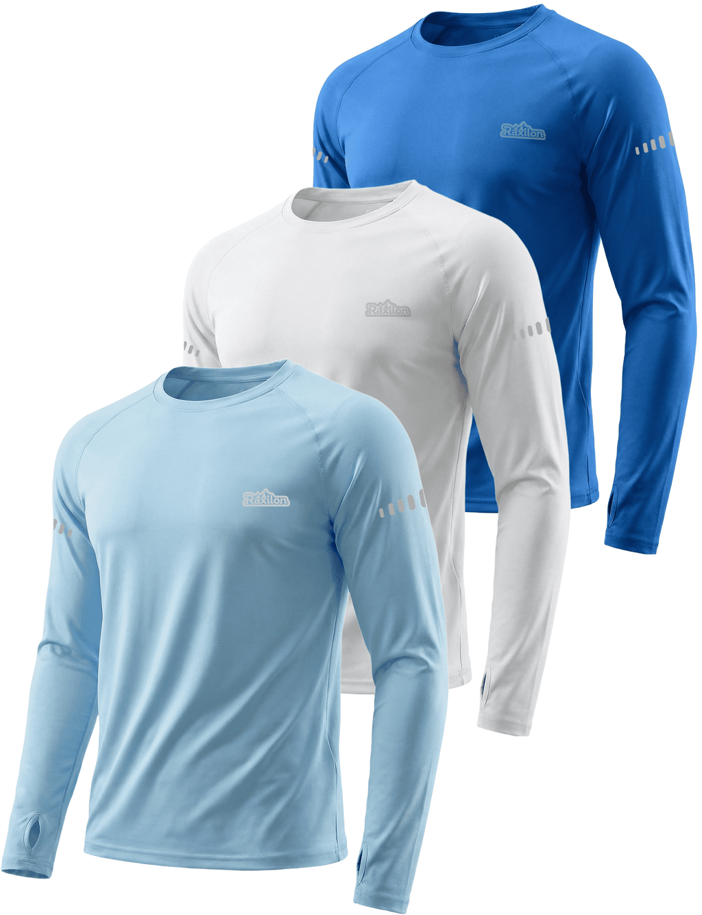 3 Pack Mens UPF 50+ Sun Protection Shirts Long Sleeve SPF Quick Dry Fishing Swim Rash Guard Athletic Workout Tops