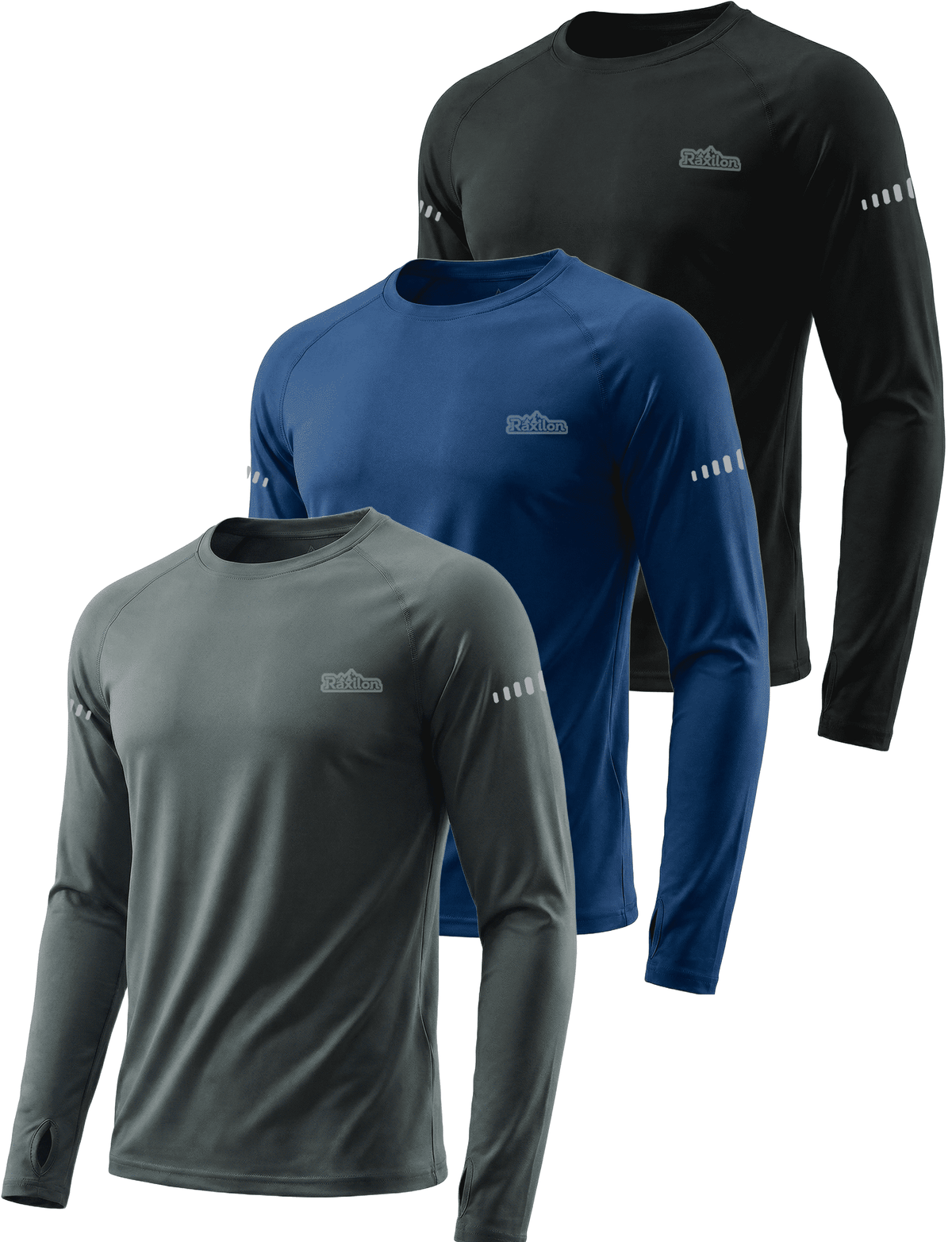3 Pack Mens UPF 50+ Sun Protection Shirts Long Sleeve SPF Quick Dry Fishing Swim Rash Guard Athletic Workout Tops