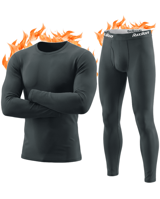 Thermal Underwear Long Johns for Men Fleece Lined Base Layer Tops and Bottoms Set Cold Weather Clothing Gear Winter Gift