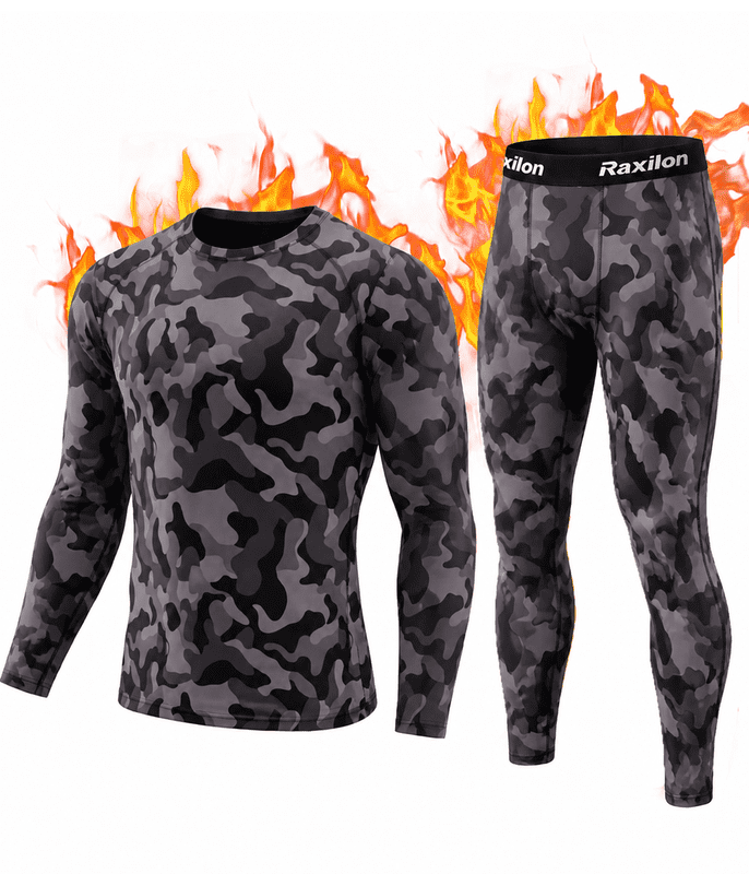 Thermal Underwear for Men Long Johns with Fleece Lined Base Layer Men Cold Weather Top Bottom