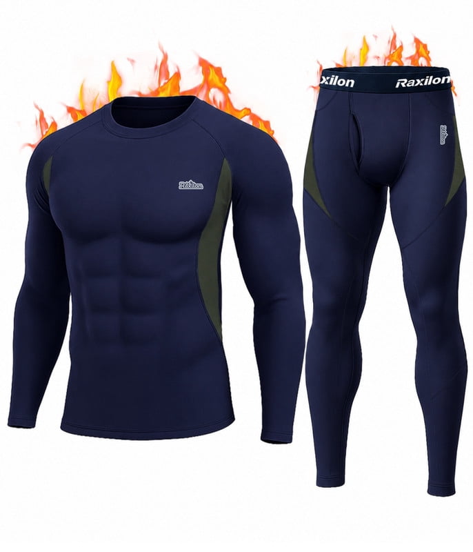 Thermal Underwear Long Johns for Men Fleece Lined Base Layer Tops and Bottoms Set Cold Weather Clothing Gear Winter Gift